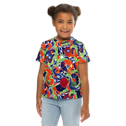 Neon Riviera on a Kids Crew Neck T-Shirt