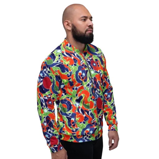Neon Riviera on a Bomber Jacket