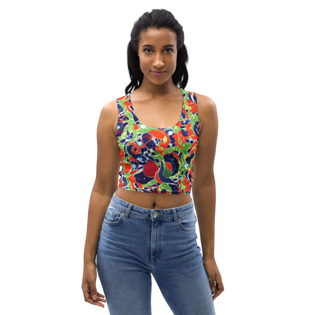 Neon Riviera on Crop Top — Front