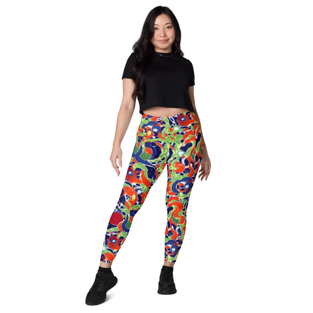 Neon Riviera on Leggings with Pockets — Front