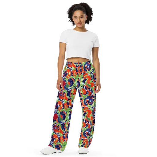 Neon Riviera on a Wide-Leg Pants