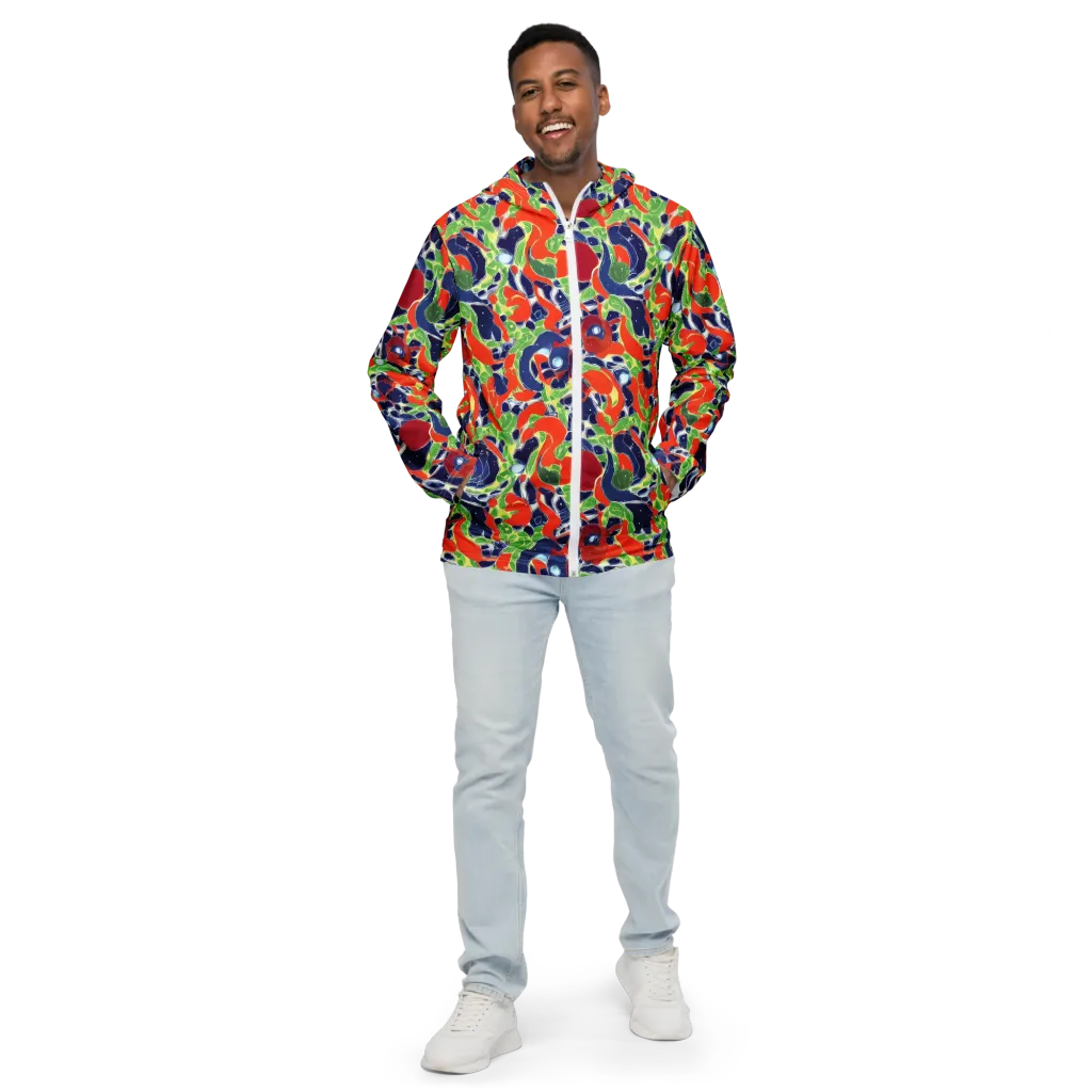 Neon Riviera on Men's Windbreaker — Front