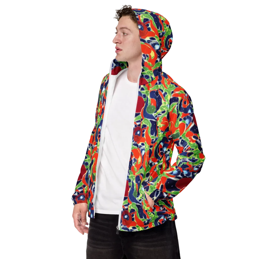 Neon Riviera on Men's Windbreaker — Left Front