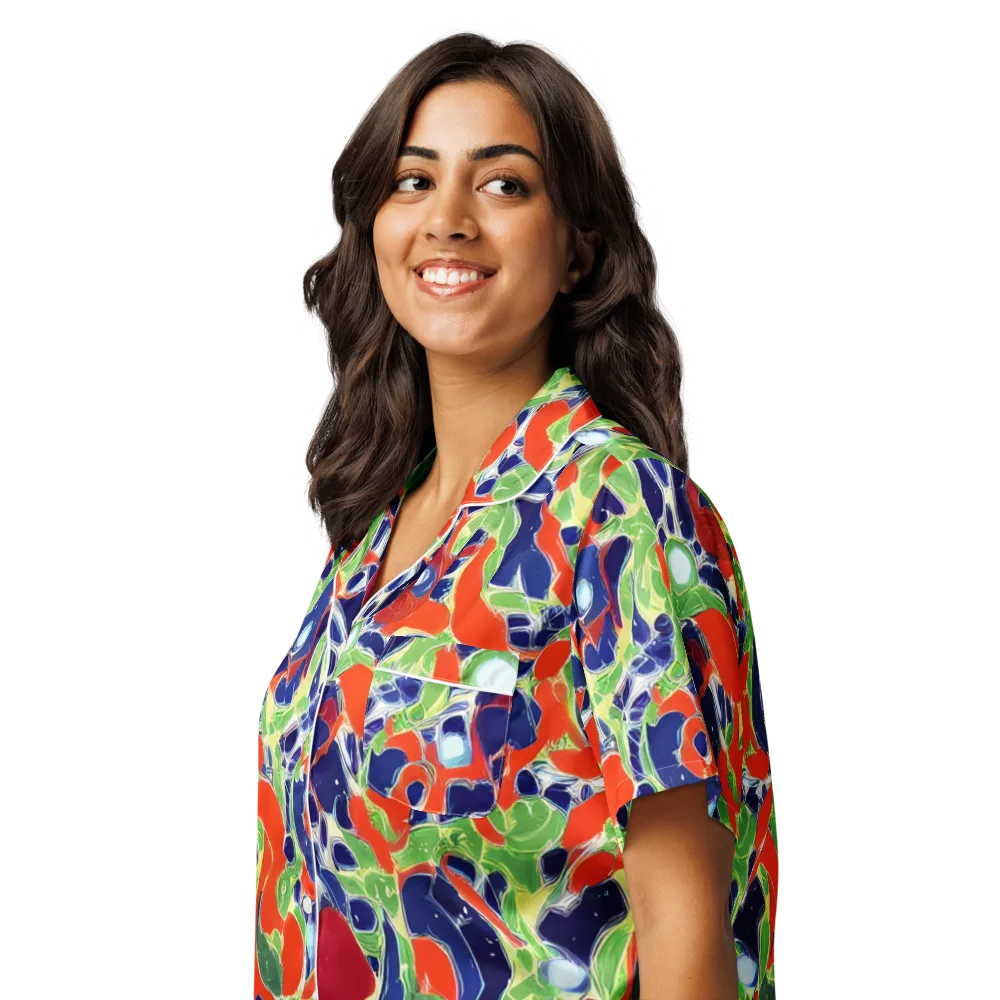Neon Riviera on Women's Short Sleeve Pajama Top — Left Front
