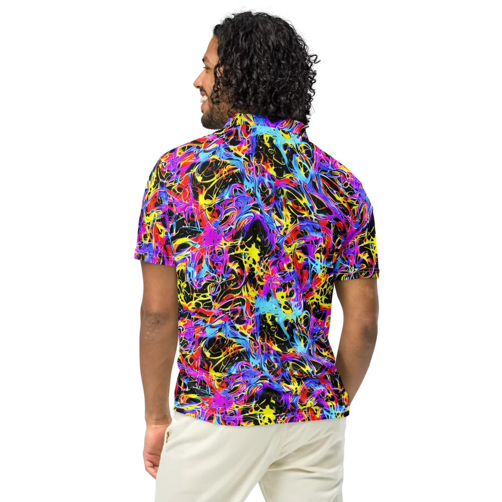Spectrum Shockwave on Men's Slim Fit Polo Shirt — Back