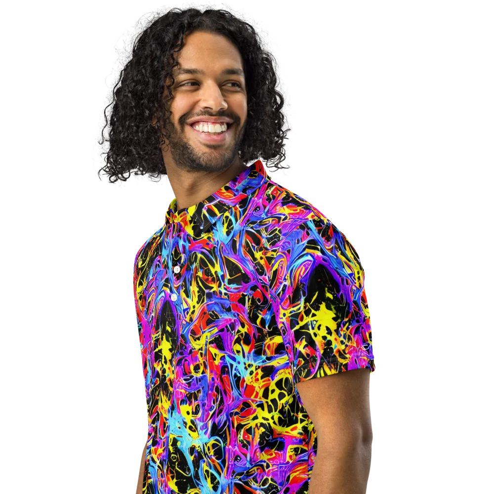 Spectrum Shockwave on Men's Slim Fit Polo Shirt — Left Front