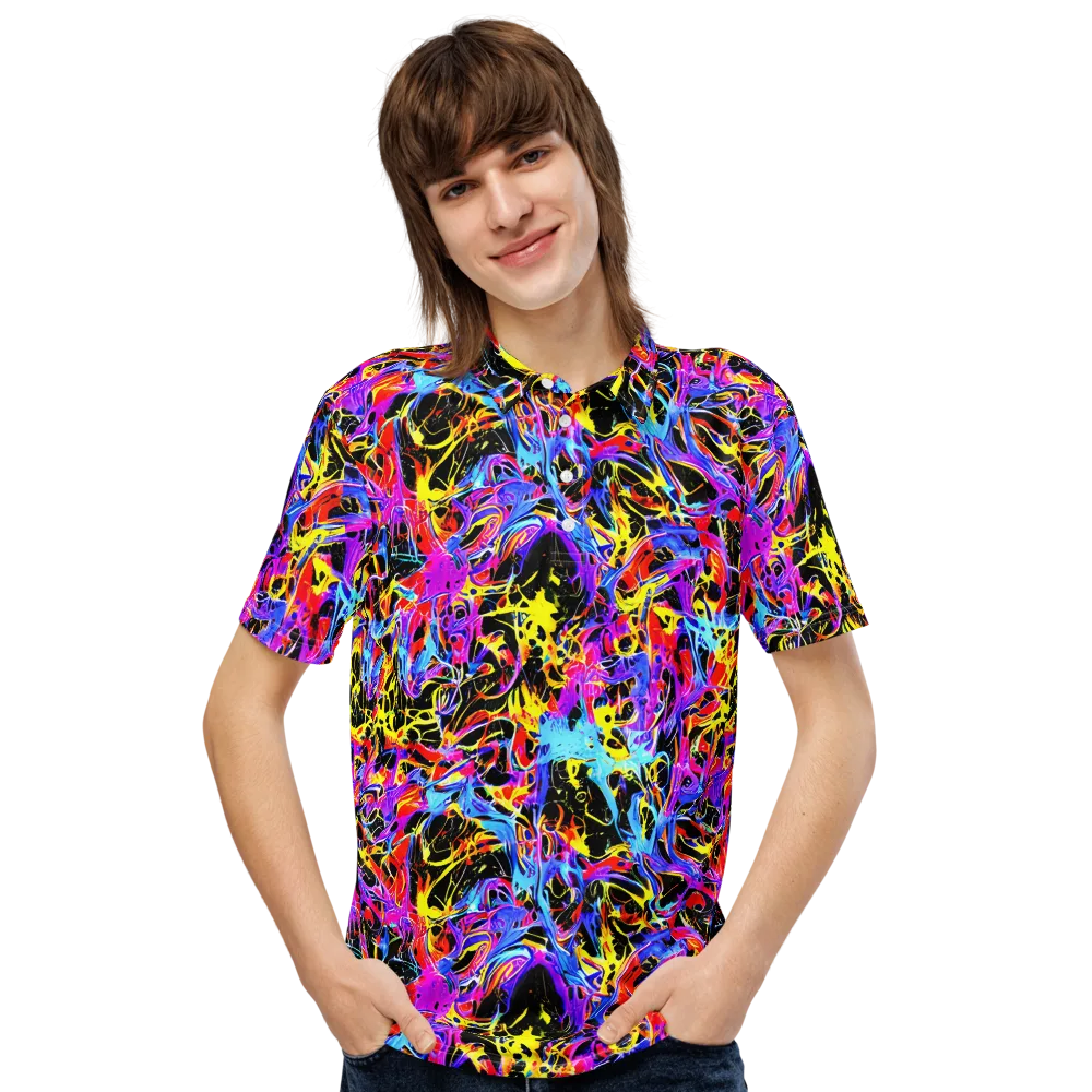 Spectrum Shockwave on Men's Slim Fit Polo Shirt — Front