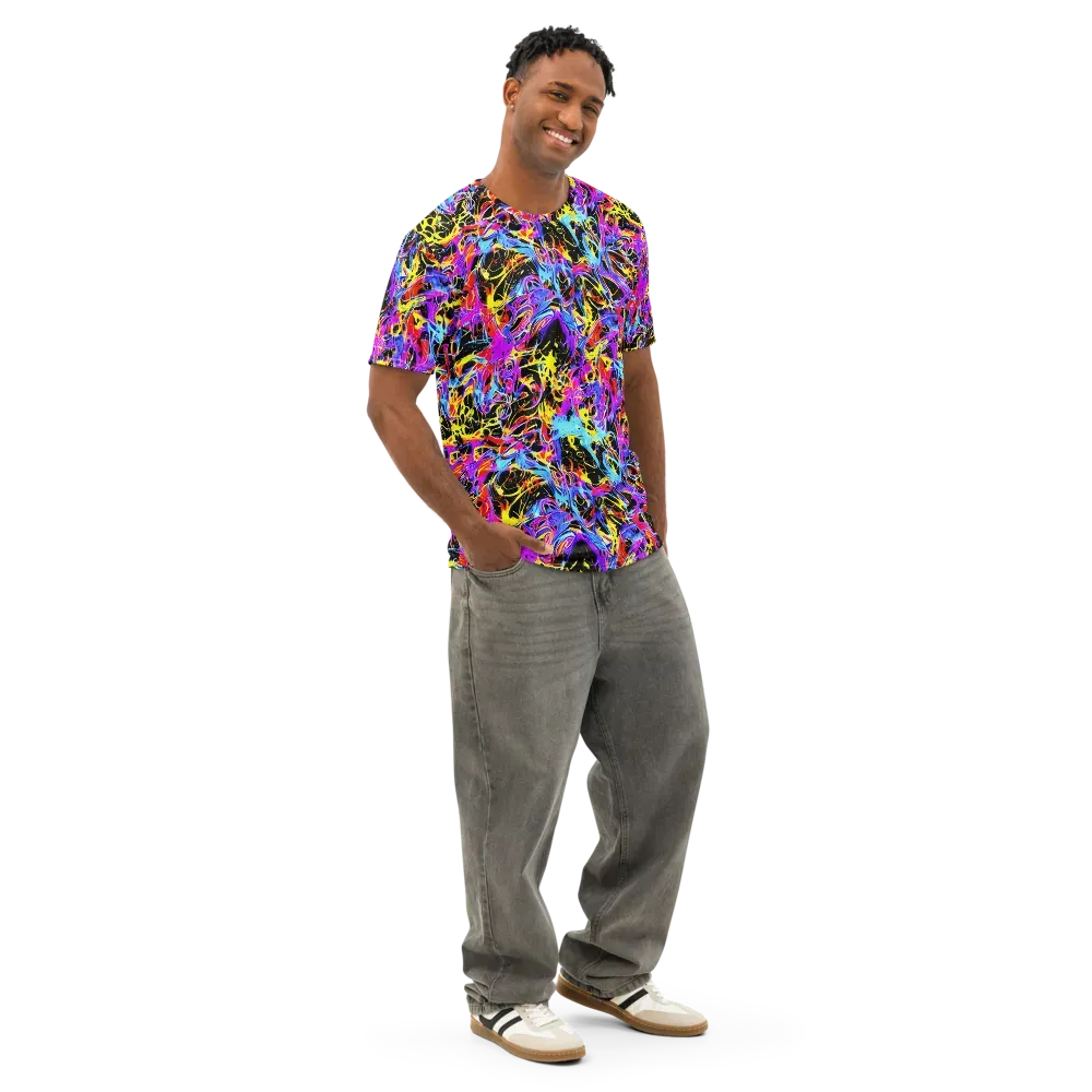 Spectrum Shockwave on Men's Cotton Crew Neck T-Shirt — Right Front
