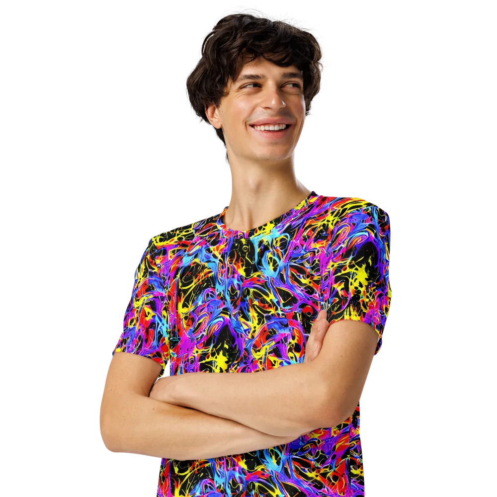 Spectrum Shockwave on Men's Crew Neck T-Shirt — Left Front