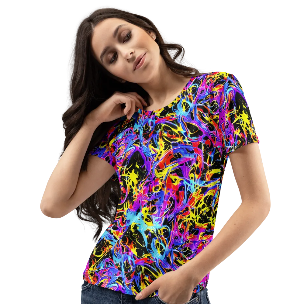 Spectrum Shockwave on Women's Crew Neck T-Shirt — Left Front