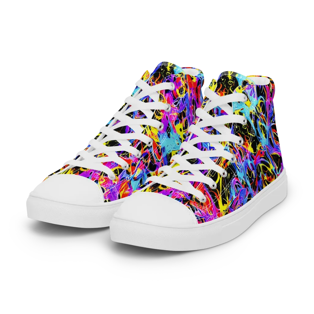 Spectrum Shockwave on Women's High Top Canvas Shoes — Left Front
