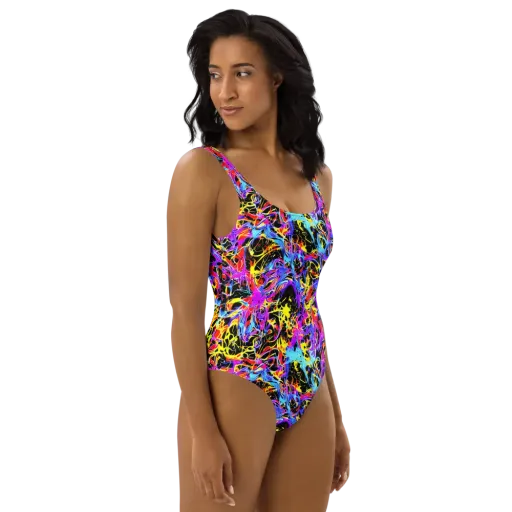 Spectrum Shockwave on a One-Piece Swimsuit