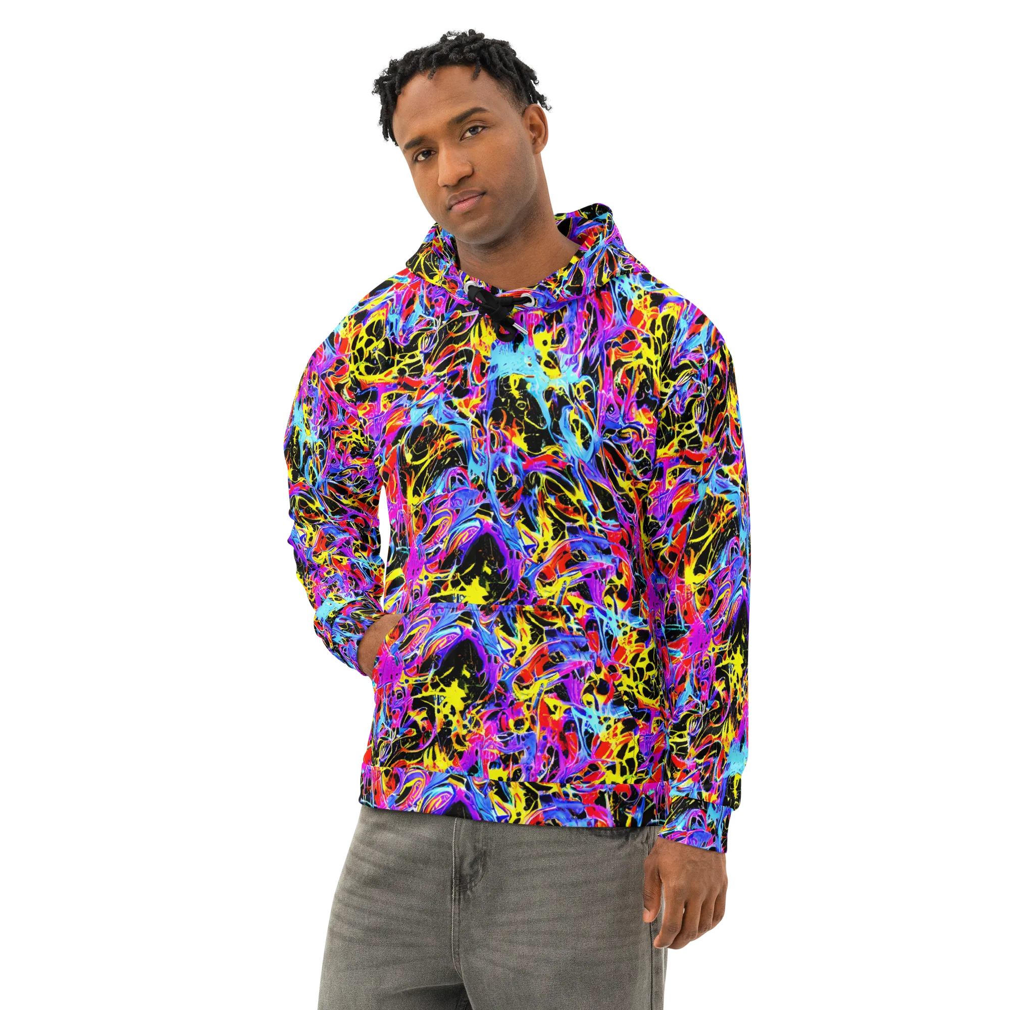 Spectrum Shockwave on Cotton Hoodie — Left Front