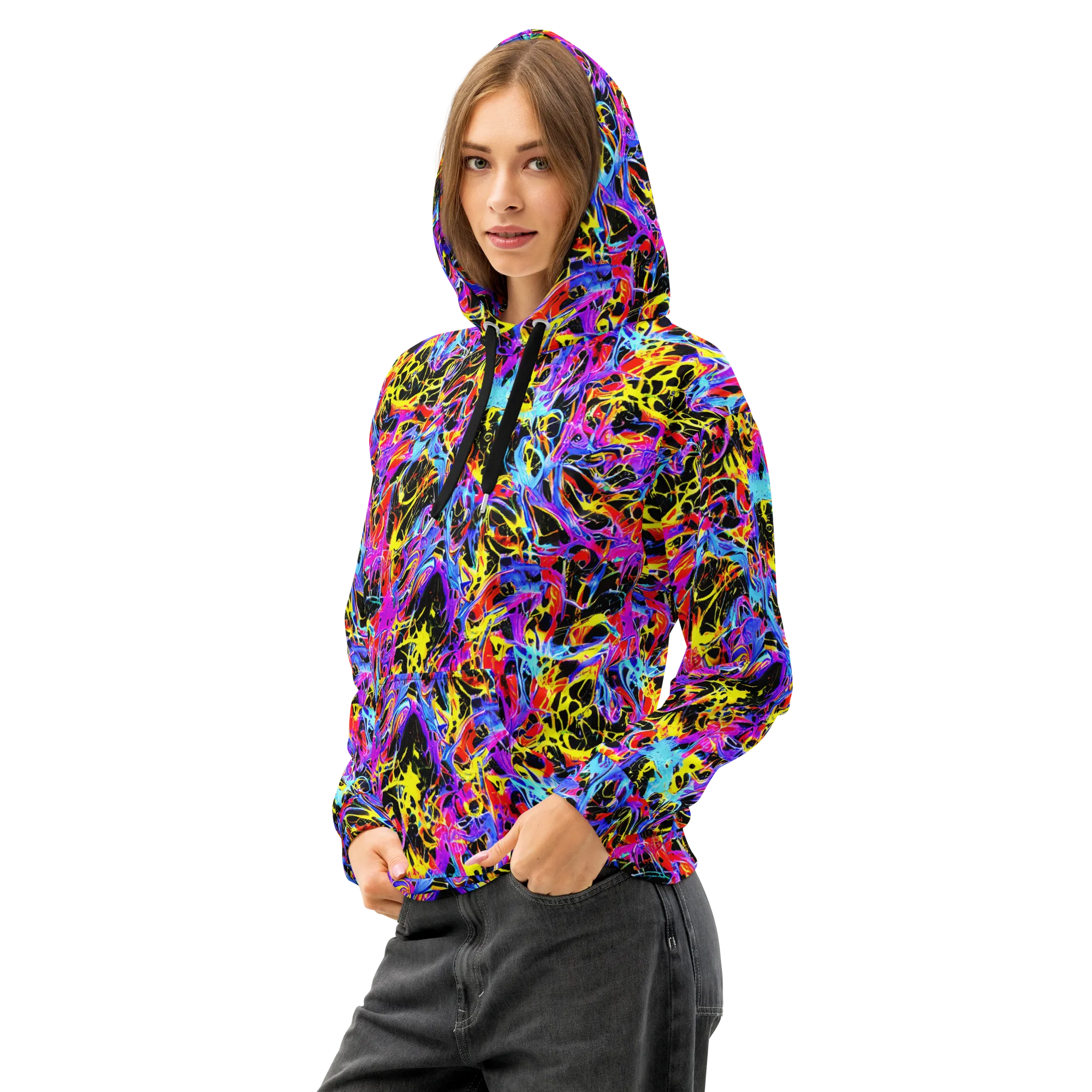 Spectrum Shockwave on Cotton Hoodie — Left Front