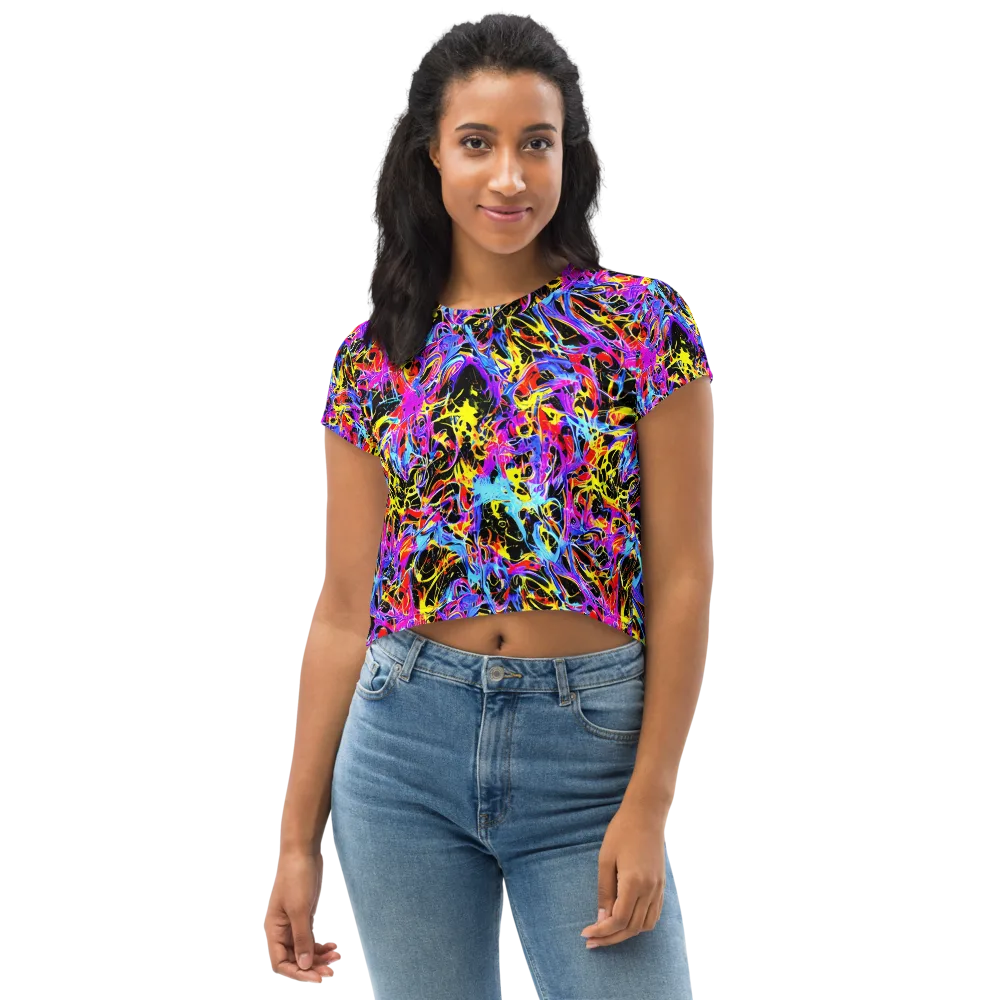 Spectrum Shockwave on Crop Tee — Front