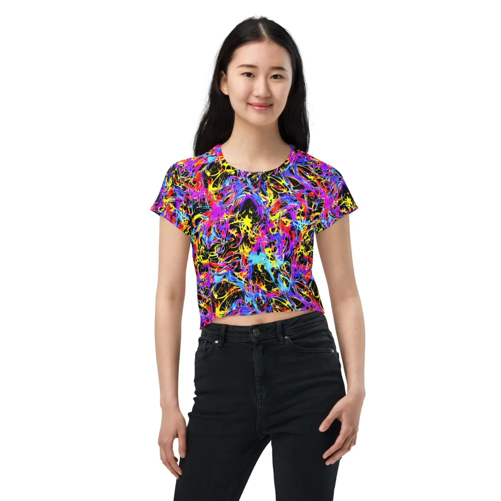 Spectrum Shockwave on Crop Tee — Front