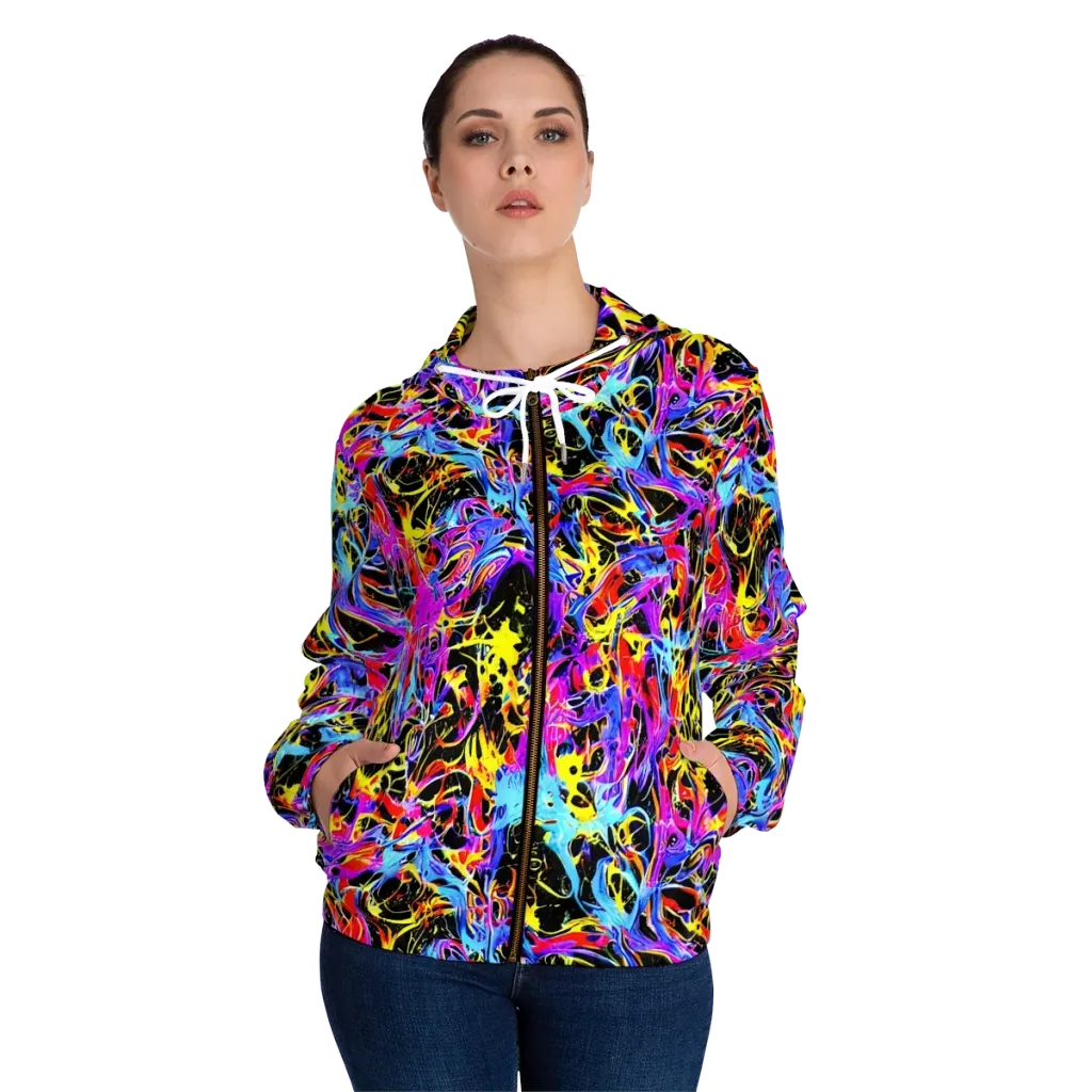 Spectrum Shockwave on Women's Full-Zip Hoodie — Front On Person