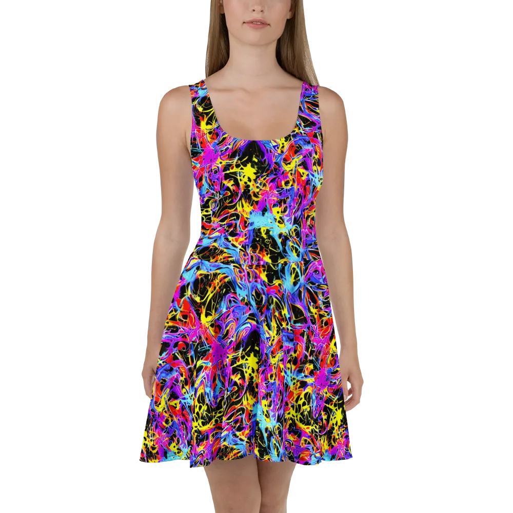 Spectrum Shockwave on Skater Dress — Front
