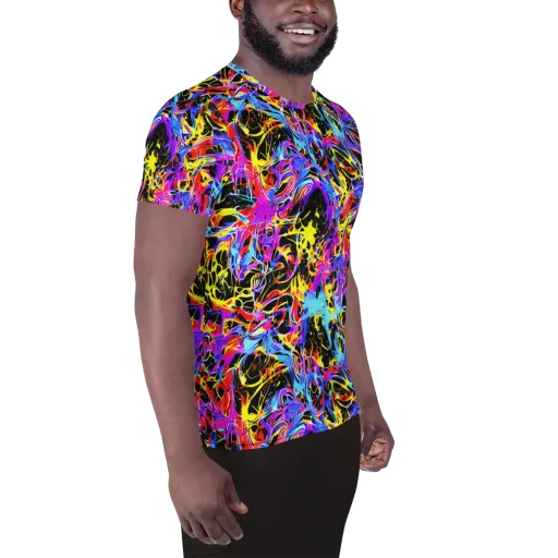Spectrum Shockwave on a Men's Athletic T-Shirt