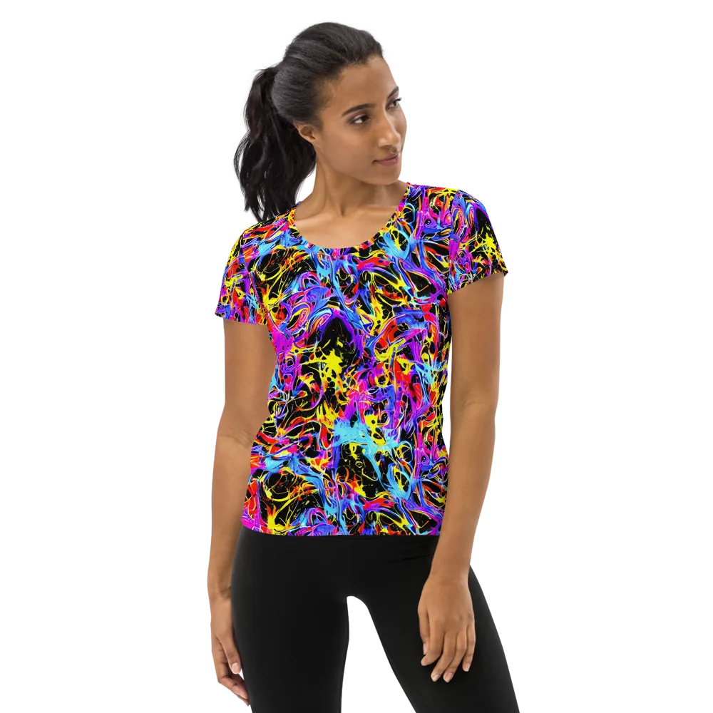 Spectrum Shockwave on Women's Athletic T-Shirt — Front
