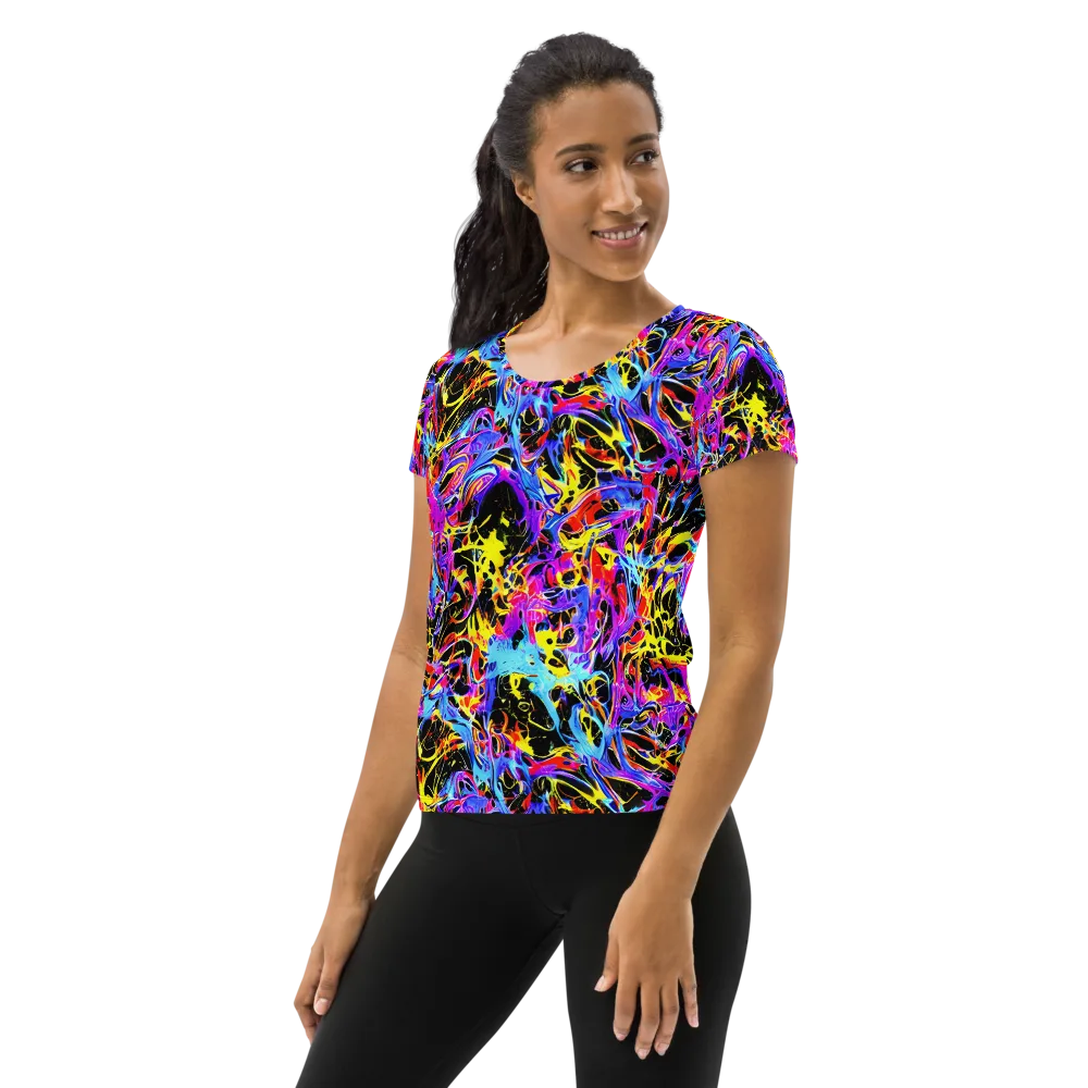 Spectrum Shockwave on Women's Athletic T-Shirt — Left