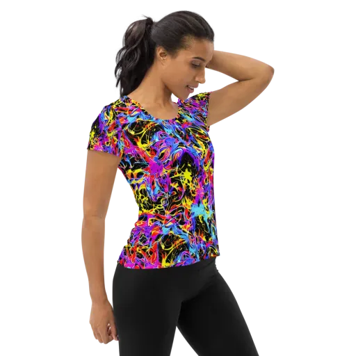 Spectrum Shockwave on a Women's Athletic T-Shirt