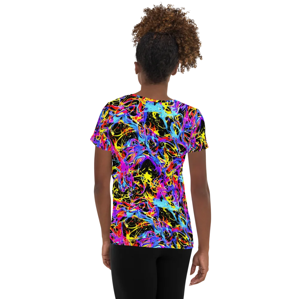 Spectrum Shockwave on Women's Athletic T-Shirt — Back
