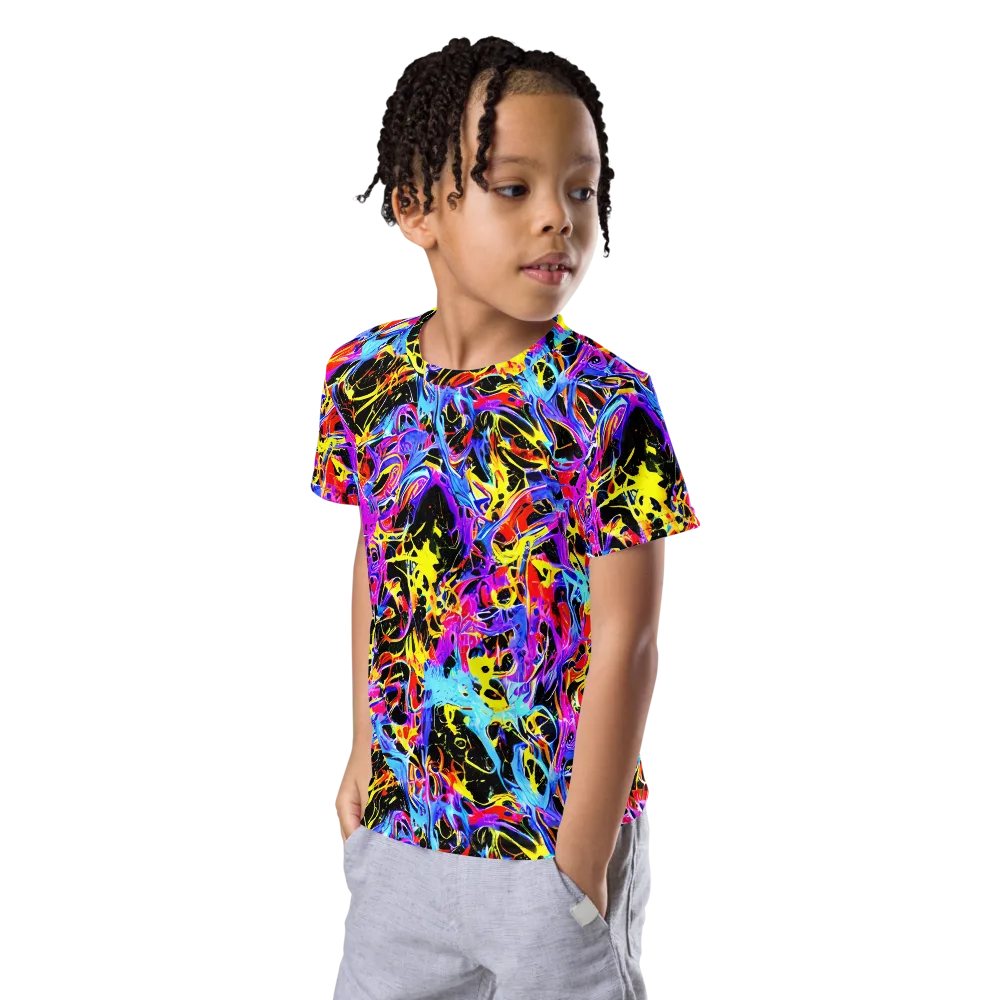 Spectrum Shockwave on Kids Crew Neck T-Shirt — Left Front