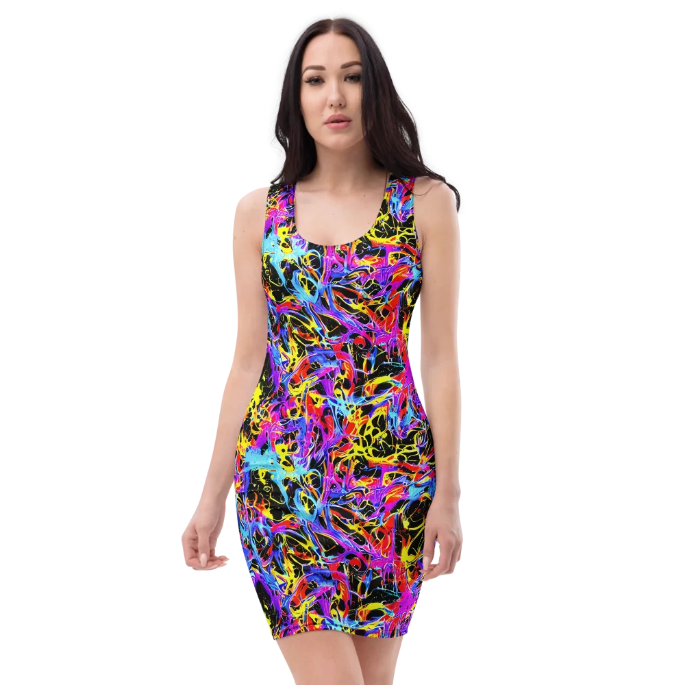 Spectrum Shockwave on Bodycon Dress — Front