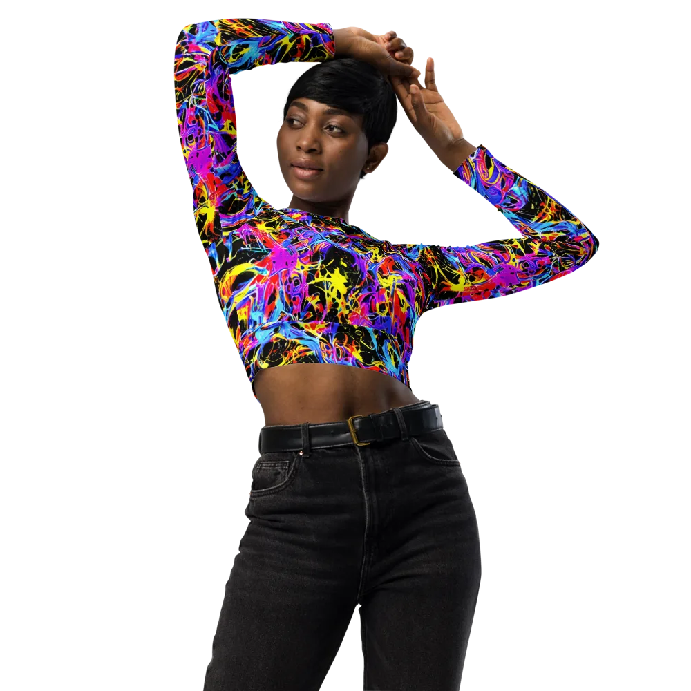 Spectrum Shockwave on Long Sleeve Crop Top — Front