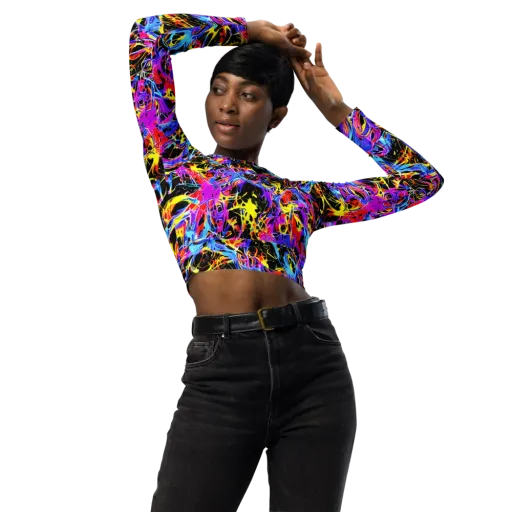 Spectrum Shockwave on a Long Sleeve Crop Top