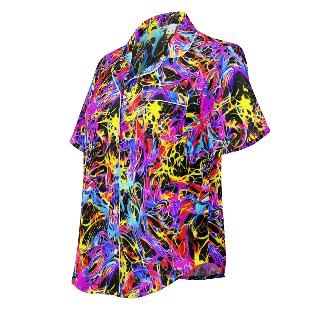 Spectrum Shockwave on Women's Short Sleeve Pajama Top — Left Front