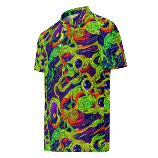 Infinite Arcade on a Men's Slim Fit Polo Shirt