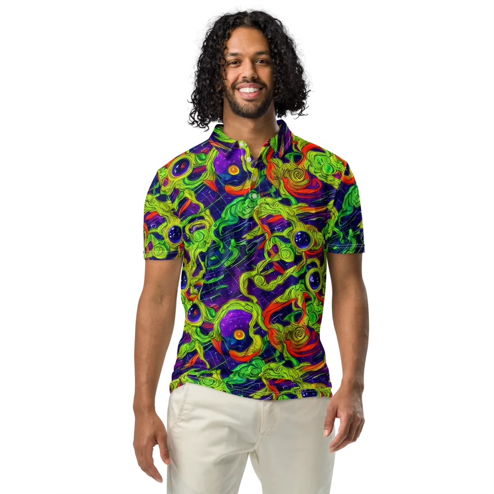 Infinite Arcade on Men's Slim Fit Polo Shirt — Front