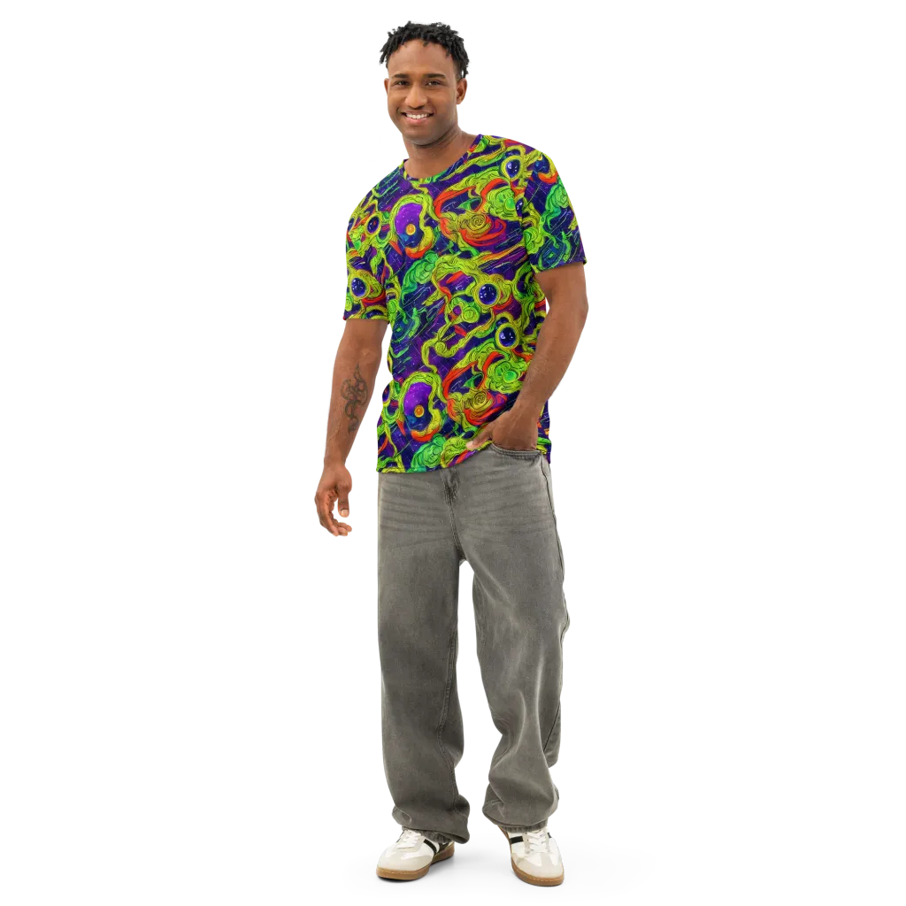 Infinite Arcade on Men's Cotton Crew Neck T-Shirt — Front