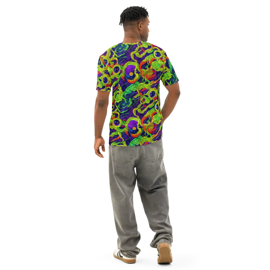 Infinite Arcade on Men's Cotton Crew Neck T-Shirt — Back