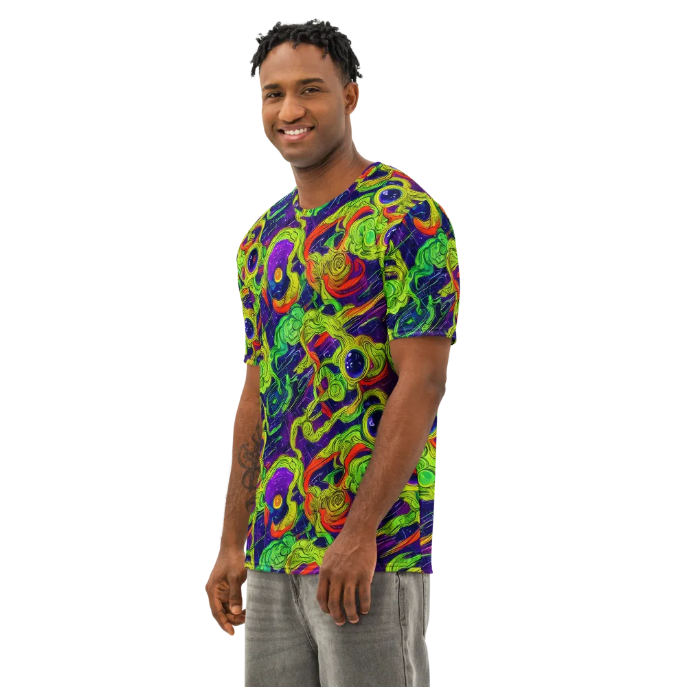 Infinite Arcade on Men's Cotton Crew Neck T-Shirt — Left Front