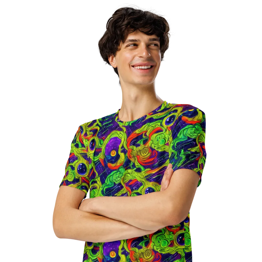 Infinite Arcade on Men's Crew Neck T-Shirt — Left Front