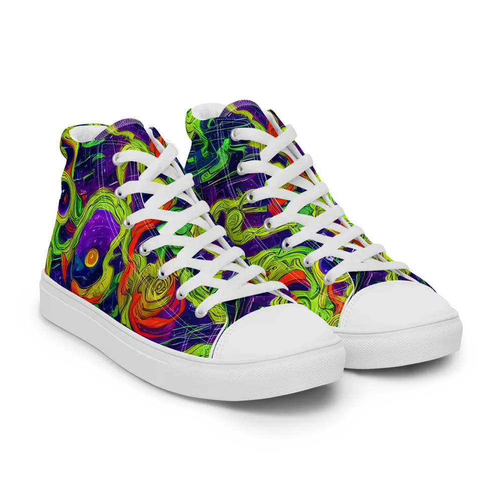 Infinite Arcade on Men's High Top Canvas Shoes — Right Front