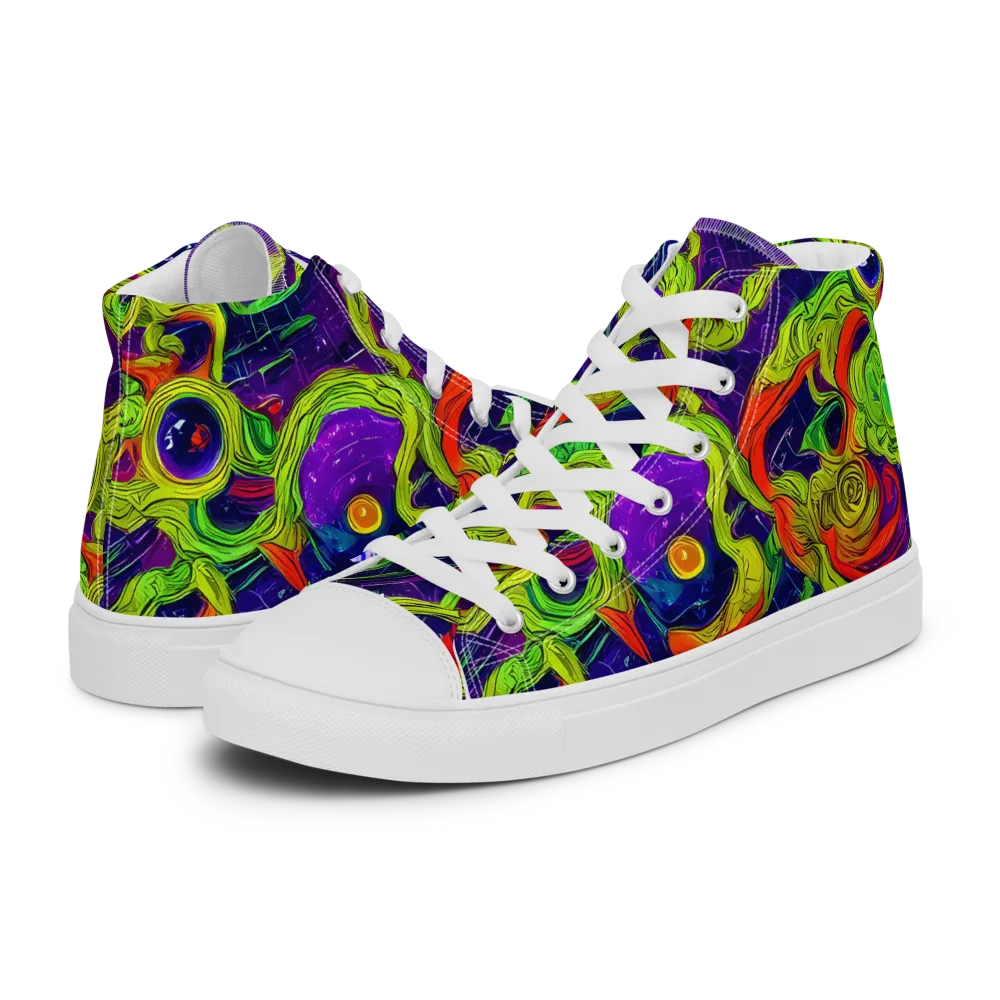 Infinite Arcade on Men's High Top Canvas Shoes — Left