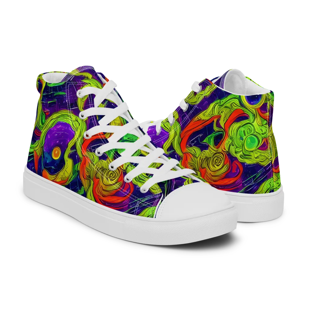 Infinite Arcade on Men's High Top Canvas Shoes — Right