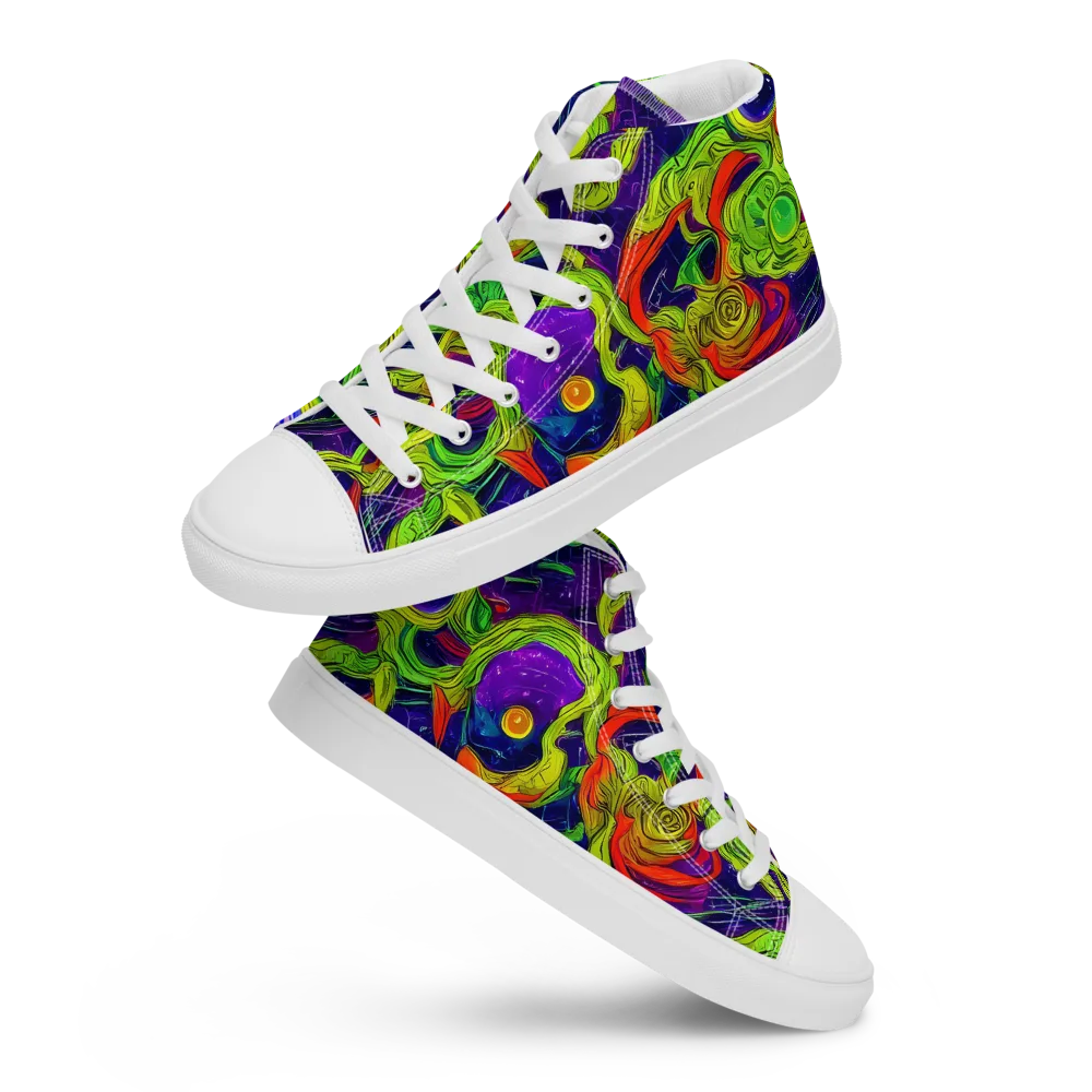 Infinite Arcade on Men's High Top Canvas Shoes — Front