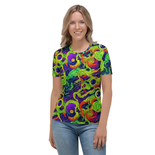 Infinite Arcade on a Women's Crew Neck T-Shirt