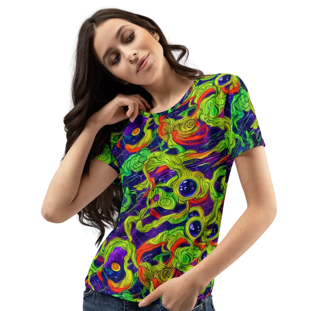 Infinite Arcade on Women's Crew Neck T-Shirt — Left Front