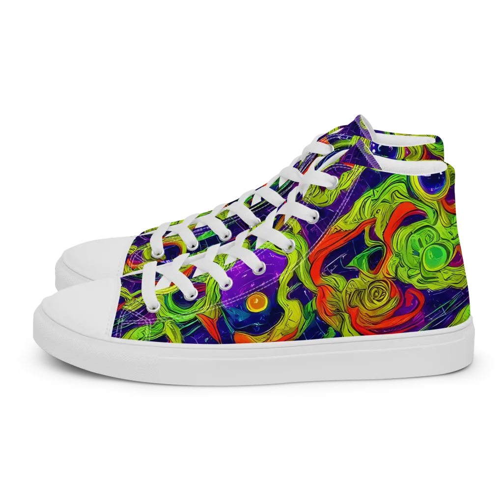 Infinite Arcade on Women's High Top Canvas Shoes — Left
