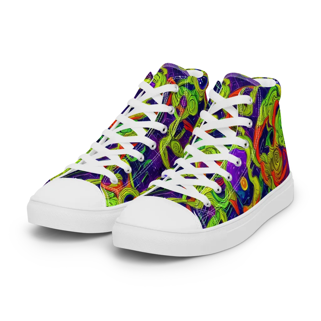 Infinite Arcade on Women's High Top Canvas Shoes — Left Front