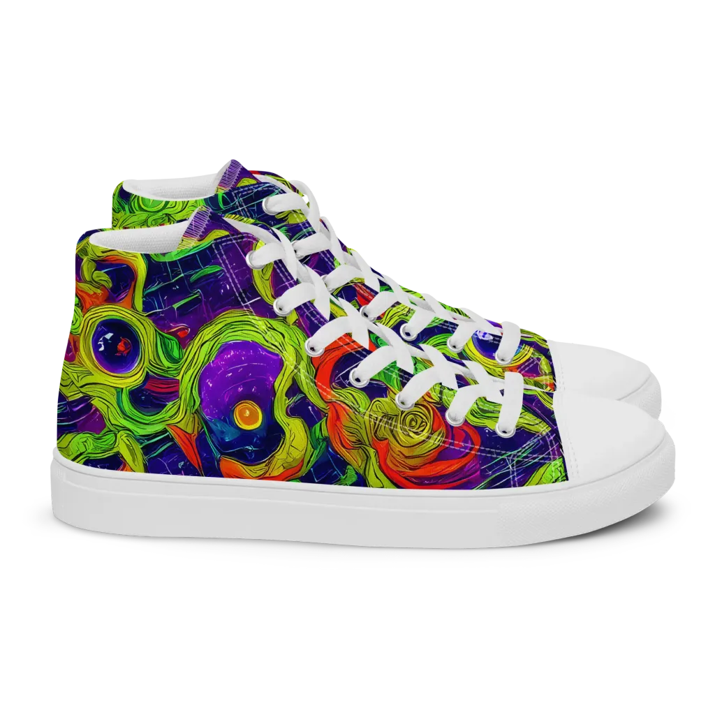 Infinite Arcade on Women's High Top Canvas Shoes — Right