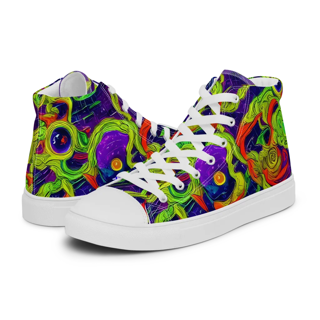Infinite Arcade on Women's High Top Canvas Shoes — Left