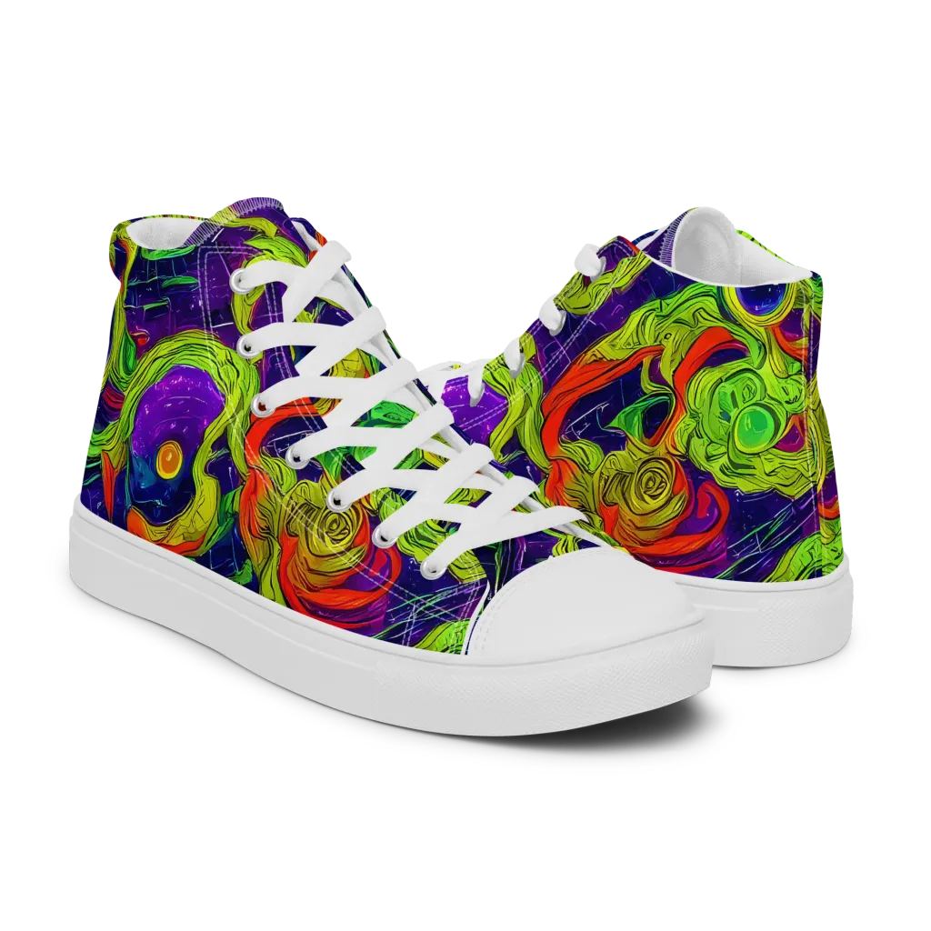 Infinite Arcade on Women's High Top Canvas Shoes — Right