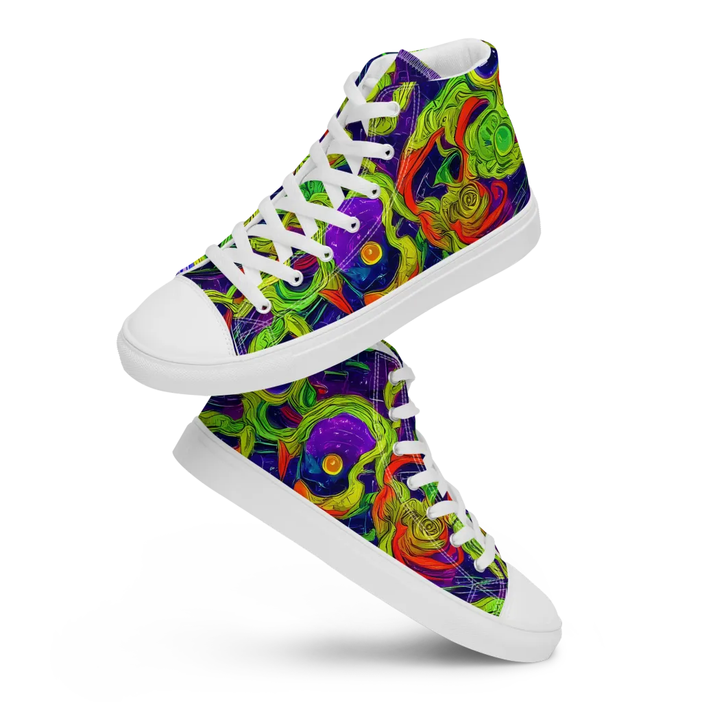 Infinite Arcade on Women's High Top Canvas Shoes — Front